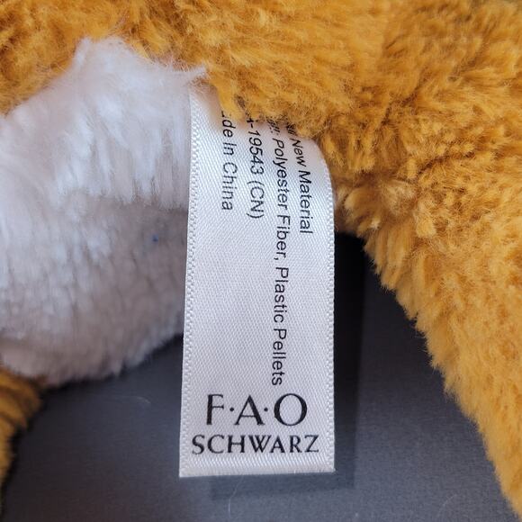 FAO Schwarz 15" Plush Tiger Stuffed Animal Toy Soft Orange White - Picture 16 of 16